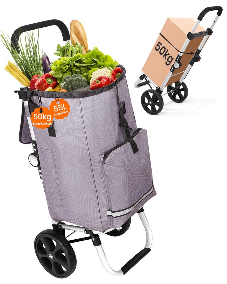HOMECALL Einkaufstrolley klappbar Einkaufswagen 3 in 1 Shopping Trolley Mit Kühltasche-55L, Bis 50KG mit 50L + 5L kühlfunktion Einkaufstasche mit Rollen HOMECALL Einkaufstrolley klappbar Einkaufswagen 3 in 1 Shopping Trolley Mit Kühltasche-55L, Bis 50KG mit 50L + 5L kühlfunktion Einkaufstasche mit Rollen von HOMECALL