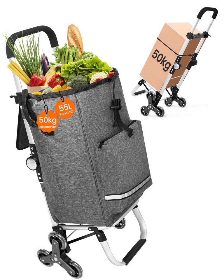 HOMECALL Einkaufstrolley klappbar Einkaufswagen 3 in 1 Shopping Trolley Mit Kühltasche-55L, Bis 50KG mit 50L + 5L kühlfunktion Einkaufstasche mit Rollen HOMECALL Einkaufstrolley klappbar Einkaufswagen 3 in 1 Shopping Trolley Mit Kühltasche-55L, Bis 50KG mit 50L + 5L kühlfunktion Einkaufstasche mit Rollen von HOMECALL