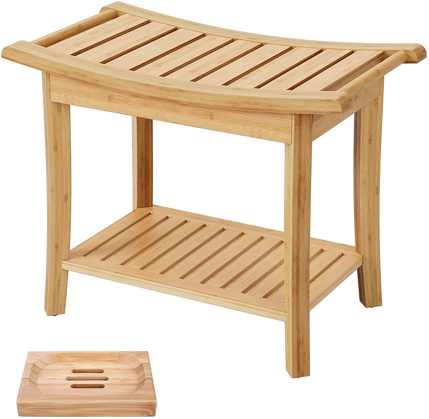 HOMECHO Dusch- und Badhocker, belastbar bis 150,00 kg, Sitzhocker Sitzbank Bambus HOMECHO Dusch- und Badhocker, belastbar bis 150,00 kg, Sitzhocker Sitzbank Bambus von HOMECHO