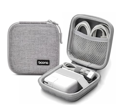 HOMEGYMFREE Ladehülle für MacBook, 11,2 x 11,2 cm, kleiner Ladegerät-Organizer, tragbare Tasche, Reiseaufbewahrung für Laptop-Zubehör, wasserdicht für Magic Maus, Powerbank, Ladekabel (Grau-Oxford) von HOMEGYMFREE