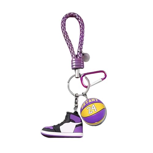 HOMEK 3D Basketball Schlüsselanhänger, Basketball Sneaker Schlüsselanhänger Sport Geschenk Mini Basketball Schlüsselbund Anhänger, Schlüsselanhänger Auto & RucksäCke für Basketball Fans-A von HOMEK