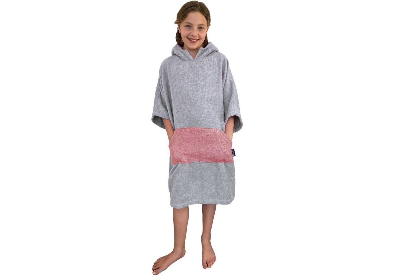 HOMELEVEL Bademantel Kinder Badeponcho aus Baumwolle mit Kapuze - Bademantel unisex, Baumwolle von HOMELEVEL