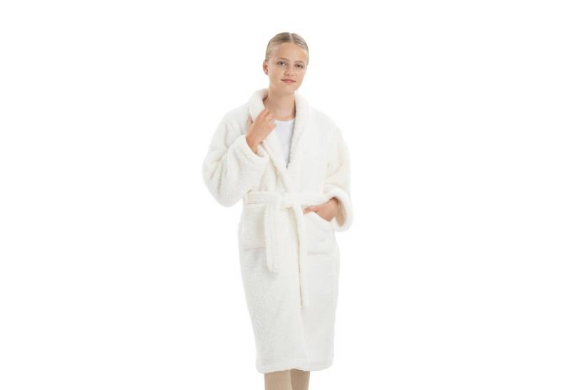 HOMELEVEL Bademantel Kuschelfleece Bademantel Kinder - Sherpa Morgenmantel Taschen Gürtel, Polyester von HOMELEVEL