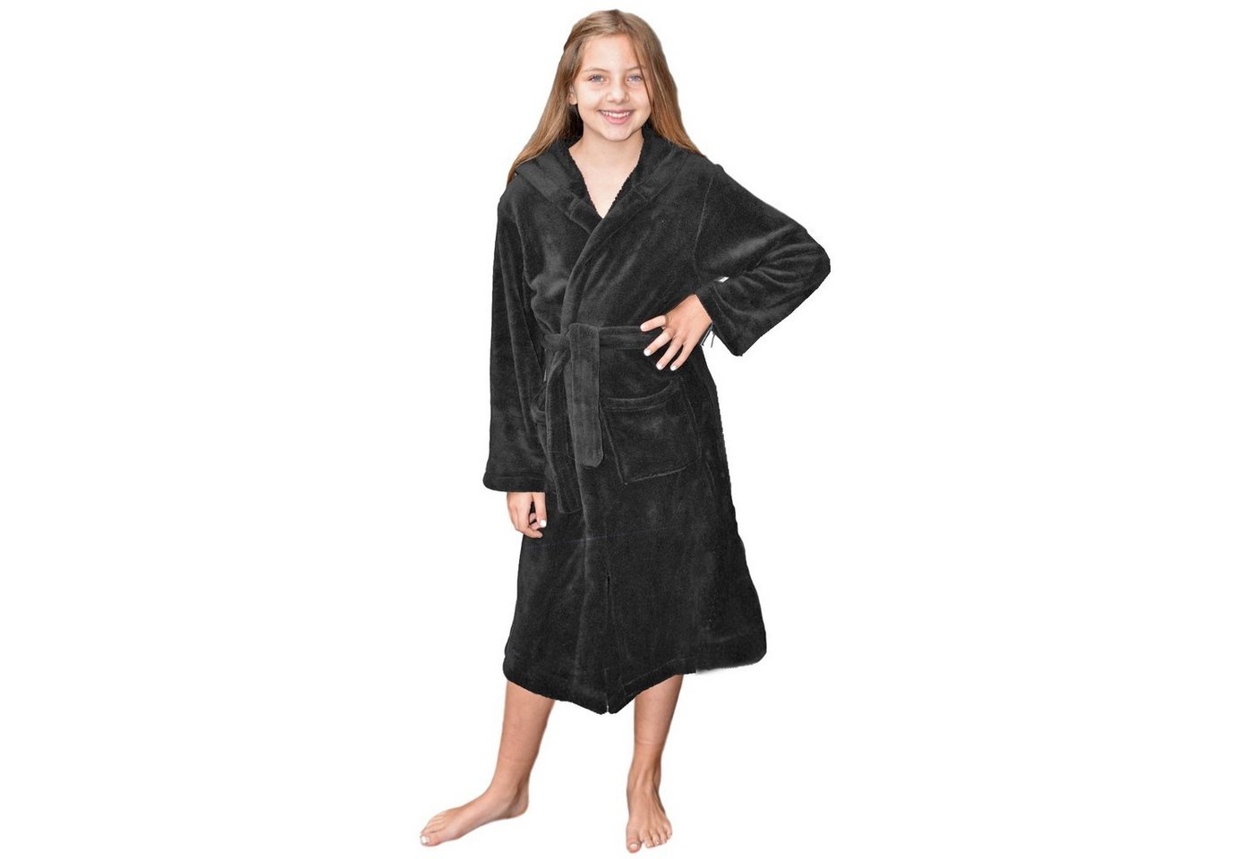 HOMELEVEL Bademantel Kuschelfleece Kinder Bademantel Morgenmantel mit Taschen Kapuze Gürtel, Polyester, Kinderbademantel für Jungen und Mädchen HOMELEVEL Bademantel Kuschelfleece Kinder Bademantel Morgenmantel mit Taschen Kapuze Gürtel, Polyester, Kinderbademantel für Jungen und Mädchen von HOMELEVEL