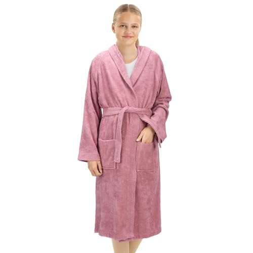 HOMELEVEL Bademantel für Kinder aus Frottee Baumwolle - Morgenmantel Kinder Bademantel für Mädchen und Jungen - Kinderbademantel Junge Mädchen kuschelig flauschig - Bathrobe Kids von HOMELEVEL