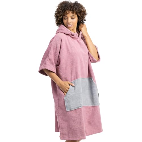 HOMELEVEL Badeponcho Damen und Herren - Surf Poncho aus 100% Baumwolle - Tuch für Erwachsene - Unisex Bademantel - Badetuch mit Kapuze von HOMELEVEL