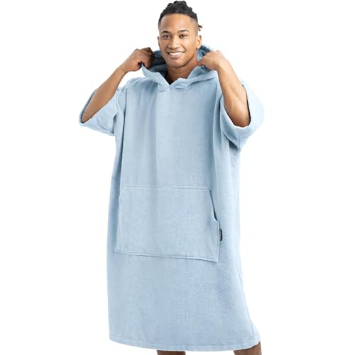 HOMELEVEL Badeponcho Damen und Herren - Surf Poncho aus 100% Baumwolle - Tuch für Erwachsene - Unisex Bademantel - Badetuch mit Kapuze von HOMELEVEL