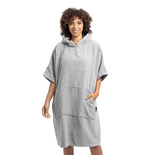 HOMELEVEL Badeponcho Damen und Herren - Surf Poncho aus 100% Baumwolle - Tuch für Erwachsene - Unisex Bademantel - Badetuch mit Kapuze von HOMELEVEL