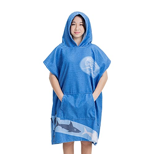 HOMELEVEL Badeponcho für Kinder und Teenager - Poncho Handtuch für Strand Schwimmbad - Surfponcho mit Kapuze - Bademantel für Jungen und Mädchen von HOMELEVEL