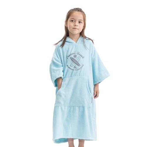 HOMELEVEL Badeponcho für Kinder und Teenager - Poncho Handtuch für Strand Schwimmbad - Surfponcho mit Kapuze - Bademantel für Jungen und Mädchen von HOMELEVEL