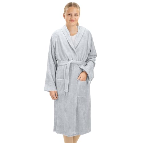 HOMELEVEL Bademantel für Kinder aus Frottee Baumwolle - Morgenmantel Kinder Bademantel für Mädchen und Jungen - Kinderbademantel Junge Mädchen kuschelig flauschig - Bathrobe Kids von HOMELEVEL