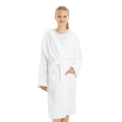 HOMELEVEL Bademantel für Kinder aus Frottee Baumwolle - Morgenmantel Kinder Bademantel für Mädchen und Jungen - Kinderbademantel Junge Mädchen kuschelig flauschig - Bathrobe Kids von HOMELEVEL