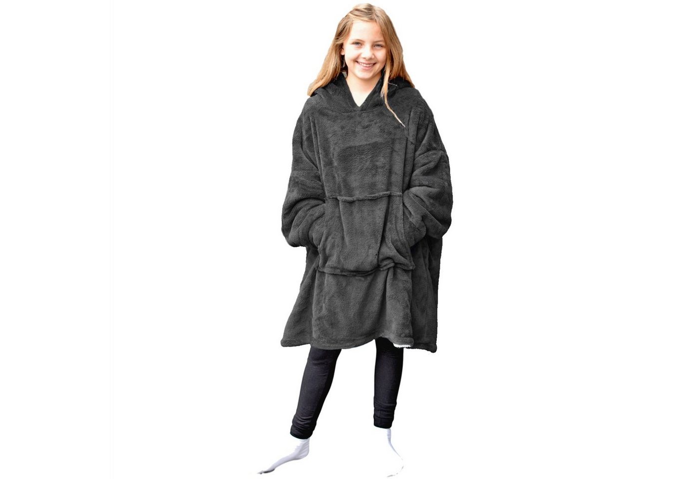 HOMELEVEL Hoodie Kinder Sherpa Fleece Hoodie - Kuscheliger Oversized Pulli (1-tlg) von HOMELEVEL