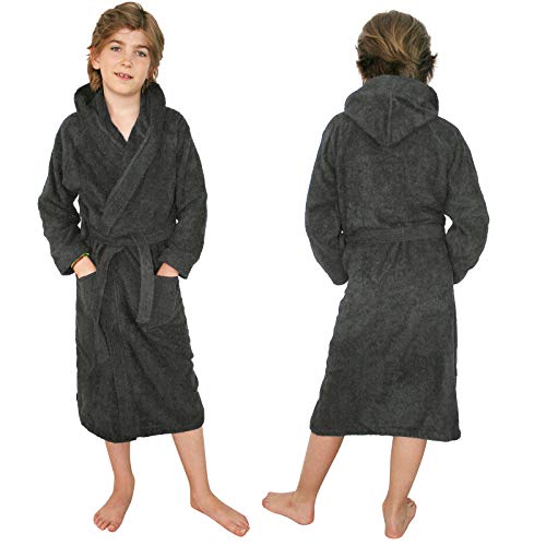 HOMELEVEL Frottee Bademantel für Kinder - Morgenmantel mit Taschen Kapuze Gürtel - Kinderbademantel für Jungen und Mädchen - 100% Baumwolle HOMELEVEL Frottee Bademantel für Kinder - Morgenmantel mit Taschen Kapuze Gürtel - Kinderbademantel für Jungen und Mädchen - 100% Baumwolle von HOMELEVEL