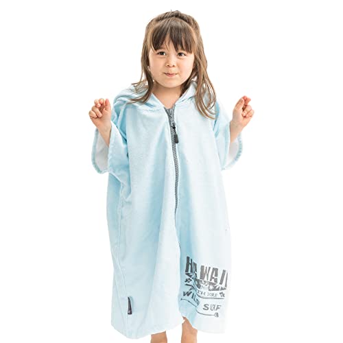 HOMELEVEL Kinder und Baby Frottee Badeponcho - Poncho Handtuch für Strand Schwimmbad - Surfponcho mit Kapuze und Reißverschluss für Mädchen von HOMELEVEL