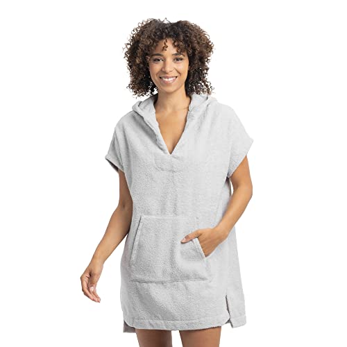 HOMELEVEL Poncho Damen Frottee - Badeponcho Badetuch aus 100% Baumwolle - Handtuch für Strand Sauna - Surf Poncho mit Kapuze - Bademantel für Erwachsene von HOMELEVEL