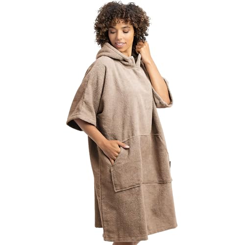 HOMELEVEL Badeponcho Damen und Herren - Surf Poncho aus 100% Baumwolle - Tuch für Erwachsene - Unisex Bademantel - Badetuch mit Kapuze von HOMELEVEL
