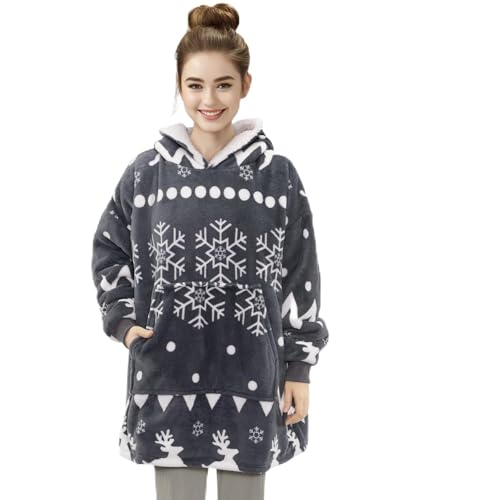HOMELEVEL Unisex Sweatshirt Hoodie Pullover - Pulli mit Kapuze für Kinder Teenager - Kuschel Sweatshirt oversized - Kuschelpullover - 100% Polyester - Christmas Design von HOMELEVEL