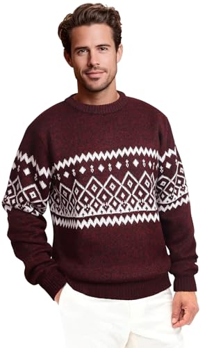 Herren-Fleece-Pullover, Vintage-Stil, lustig, ästhetisch, hässlich, Weihnachtspullover, Rot-2, Groß Herren-Fleece-Pullover, Vintage-Stil, lustig, ästhetisch, hässlich, Weihnachtspullover, Rot-2, Groß von HOMELEX