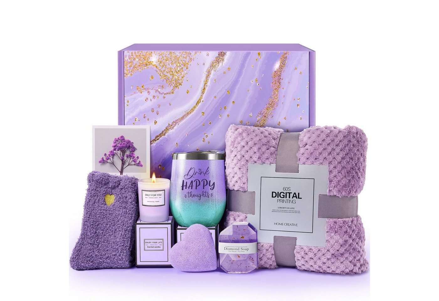 HOMELIVE Pflege-Geschenkbox Geburtstagsgeschenke für Frauen, Selbstpflegegeschenke, Luxus Flannel Decke, Muttertag Geschenk von HOMELIVE