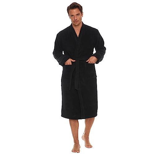 HOMELOVER Herren Kimono Bademantel, Hohe Qualität Saunamantel, Morgenmantel, Weich & Saugstark aus 100% Türkische Bio-Baumwolle, Oeko-Tex Made in Green & GOTS Zertifiziert (Charcoal Black, XXL) von HOMELOVER