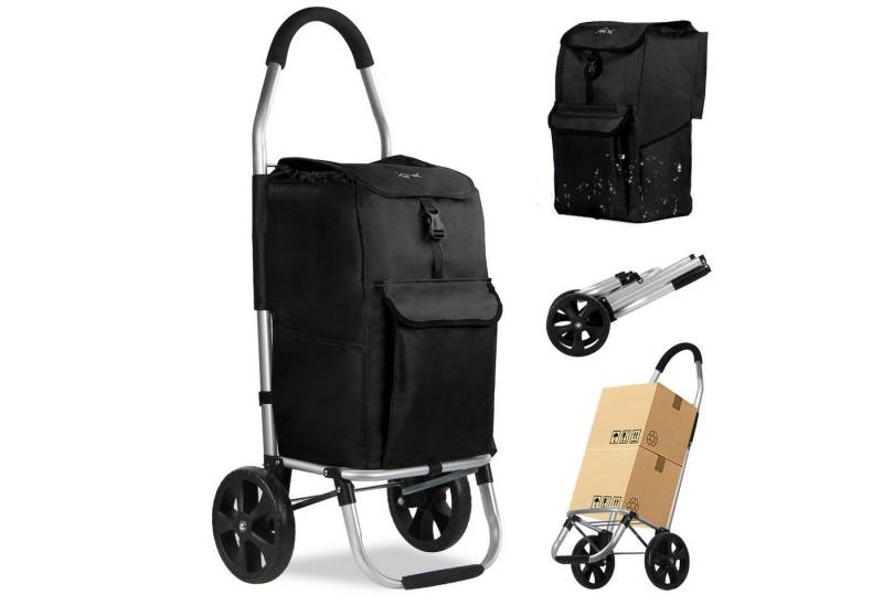 HOMELUX Einkaufstrolley Treppensteiger, mit separater Kühltasche, klappbar, Handwagen mit Rollen, abnehmbare Tasche, Backgrid von HOMELUX