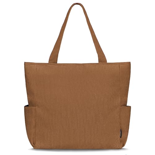 HOMESPON Cordury Tote Bag Große Umhängetasche mit Reißverschluss und Taschen für Reisen Fitnessstudio Urlaub HOMESPON Cordury Tote Bag Große Umhängetasche mit Reißverschluss und Taschen für Reisen Fitnessstudio Urlaub von HOMESPON
