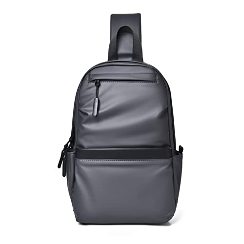 HOMHOLDON Umhängetasche aus Kunstleder für Damen und Herren,Brusttasche,Schulterrucksack,Wasserdichter Umhängetasche,Reisen,Wandern,Tagesrucksack(Grau) von HOMHOLDON