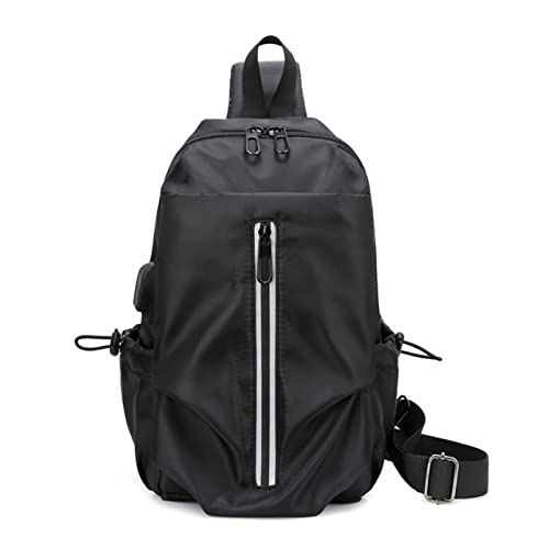 HOMHOLDON Umhängetasche für Damen und Herren,Brusttasche,Schulterrucksack,Wasserdichter Umhängetasche,Wander-Tagesrucksack(Schwarz) von HOMHOLDON