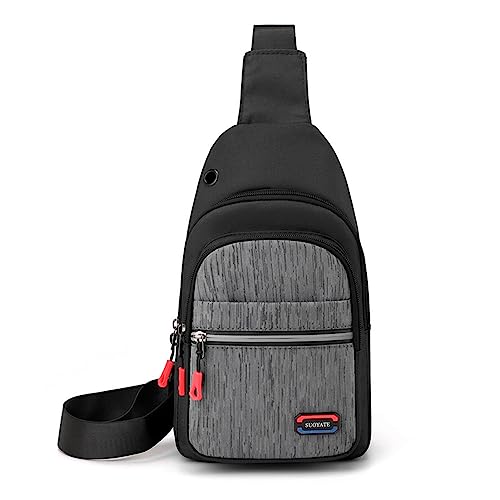 HOMHOLDON Wasserdichte Umhängetasche für Damen und Herren, Brusttasche, Schulterrucksack, Umhängetasche, Wander-Tagesrucksack, Reisetasche(Schwarz) von HOMHOLDON