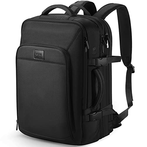 HOMIEE Handgepäck Reiserucksack, Erweiterbarer Rucksack 38 bis 50L, 17,3 Zoll Laptop Rucksack Herren Damen Handgepäck Flugzeug Reisetasche Travel Bag Backpack Reisen Tasche von HOMIEE