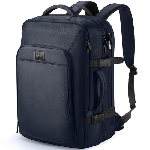 HOMIEE Handgepäck Reiserucksack, Erweiterbarer Rucksack 38 bis 50L, 17,3 Zoll Laptop Rucksack Herren Damen Handgepäck Flugzeug Reisetasche Travel Bag Backpack Reisen Tasche von HOMIEE