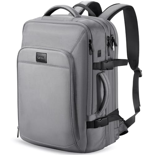 HOMIEE Handgepäck Reiserucksack, Erweiterbarer Rucksack 38 bis 50L, 17,3 Zoll Laptop Rucksack Herren Damen Handgepäck Flugzeug Reisetasche Travel Bag Backpack Reisen Tasche von HOMIEE