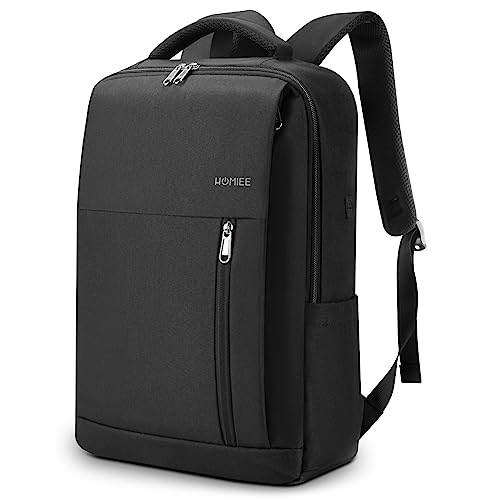 HOMIEE Laptop Rucksack Herren 17 zoll Laptoptasche Schwarz Tagesrucksack Arbeitsrucksack Business Arbeitstasche Groß Arbeit Lehrertasche Backpack Uni Weekender Daypack Dünn Rucksack von HOMIEE