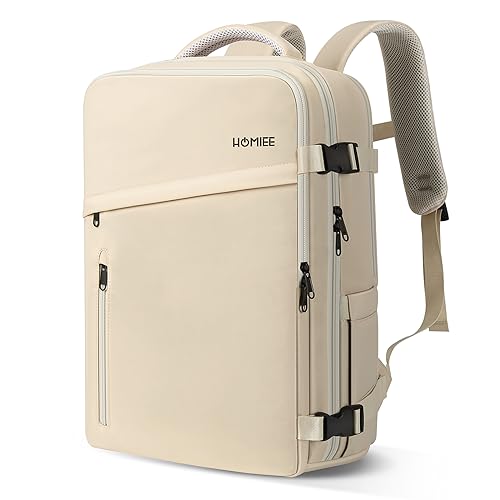 HOMIEE Reiserucksack Damen Herren Handgepäck Rucksack Flugzeug Wasserdicht Laptop Rucksack Groß Rucksack mit Laptopfach Schuhfach für Arbeit Reisen Uni Sport von HOMIEE