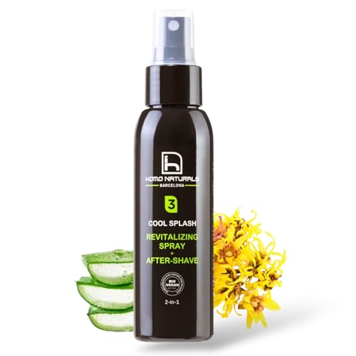 Homo Naturals Gesichtswasser-Spray für Männer + Rasierwasser - Revitalisierendes Gesichtsspray - Beruhigende Gesichtsreinigung für fettige, Mischhaut oder sensible Haut - 100 ml von HOMO NATURALS THE NEW MALE SKIN CARE