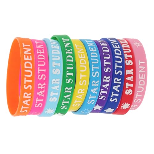 HOMOBABE 10 Stück Farbige Silikon Armbänder Aus Dem Schulanfangsbedarf Ausgefallene Klassenzimmer Jungen Für Schulkinder Geburtstags Studentenarmbänder Motivierende Id Glitzer Erstes von HOMOBABE