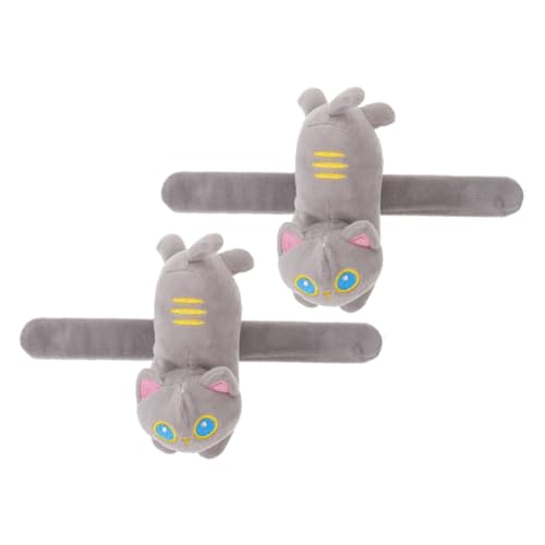 HOMOBABE 2 Stück Katzen Slap Armband Plüsch Tier Slap Bands Handgelenkspielzeug für Partys und Geburtstagsfeiern Weiche und Bequeme Armbänder von HOMOBABE