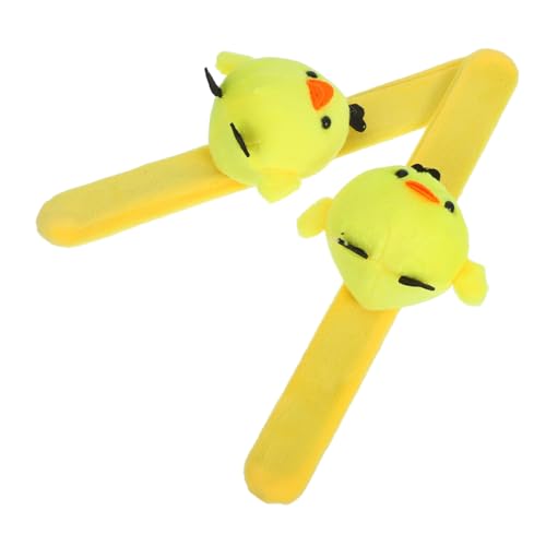 HOMOBABE 2 Stück Plüsch Hühner Schnapparmbänder Süßes Tierarmband für Kindergeburtstag Party Mitbringsel und Füllstoffe Gelbes Kuscheltier Armband für Feiern von HOMOBABE