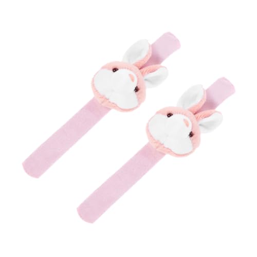 HOMOBABE 2 Stück Slap Armband Tiermotiv Plüschhase Handgelenkspielzeug für Geburtstagsfeiern und Mitgebsel Hase von HOMOBABE