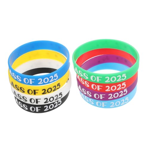 HOMOBABE 8 Stück Silikon Armbänder für Abschlussfeiern Bunte Handgelenk Bänder für Graduierungen als Mitgebsel für Universität und Kindergarten Langlebig und Individuell von HOMOBABE