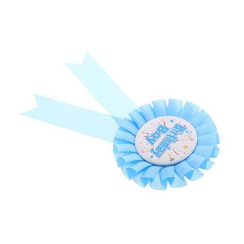 HOMOBABE Geburtstagsabzeichen aus Weißblech Geburtstagsbutton Accessoire mit Satinband für Feiern Shower und Schulveranstaltungen Einzigartiges Party Dekorationsstück von HOMOBABE