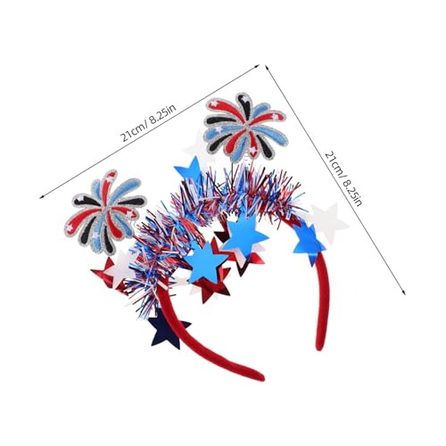 HOMOCONO 2 Stück Amerikanische Flagge Stirnbänder für Frauen und Mädchen Leichtes Komfortables Of July Haaraccessoire Patriotisches Rot Weiß Blau Party Stirnband für Unabhängigkeitstag von HOMOCONO