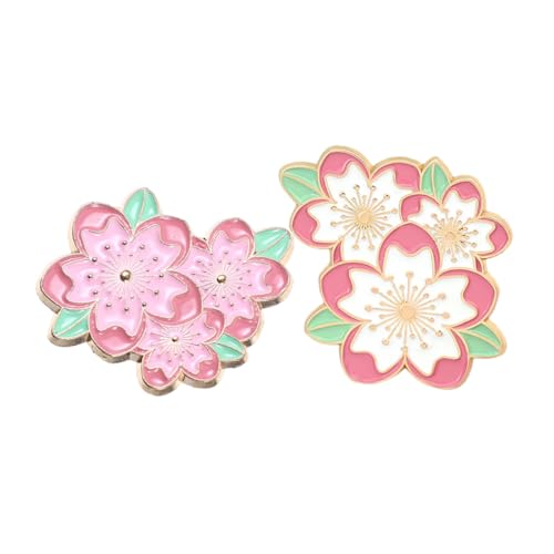 HOMOCONO 2stücke Kirschblüten Broschen Japanische Blumen Anstecknadeln Dekorative Blumen Broschennadeln Blumenabzeichen Für Kleidung Kragen von HOMOCONO