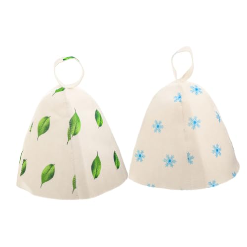 HOMOCONO 2Stücke Sauna Hut aus Wollfilz Wiederverwendbare Sauna Kappe für Damen und Herren Feuchtigkeitsabsorbierend und Formbeständig für Sauna und Dampfbad von HOMOCONO