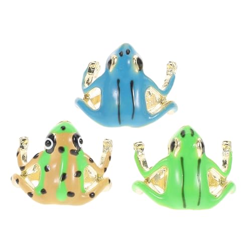 HOMOCONO 3stücke Froschring Verstellbar Damen Aus Zinklegierung Schlichte Tierformschmuck Für Alltag Und Partys Offene Ringe Tierschmuck Lustige Ringe Süße von HOMOCONO