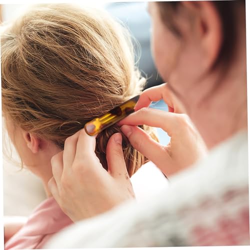 HOMOCONO 3 Stück Teilige Haarspangen aus Resin und Rutschfeste Snap Clips in Leopardenmuster Gelb Glänzendem Kaffee und Schwarz für Vielseitiges Haarstyling Damen Zubehör von HOMOCONO