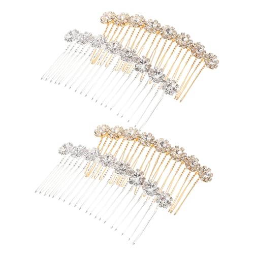 HOMOCONO 4stücke Blumen-haarschmuck Dekorative Haarkämme Mit Metallspitze Haarkamm Für Hochsteckfrisuren Formeller Haarschmuck Für Frauen Und Mädchen Kleine Haarkämme Für Hochzeiten von HOMOCONO