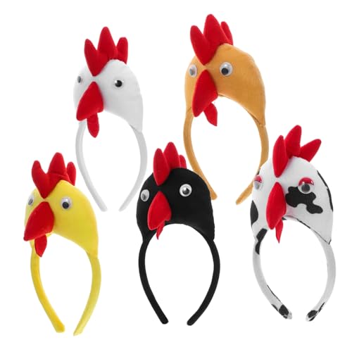 HOMOCONO 5 Stück Küken Haarbänder 3D Maskerade Huhn Haar Hoop Tier Küken Kopf Dekoration Huhn Haarband für Cosplay Party Karneval von HOMOCONO