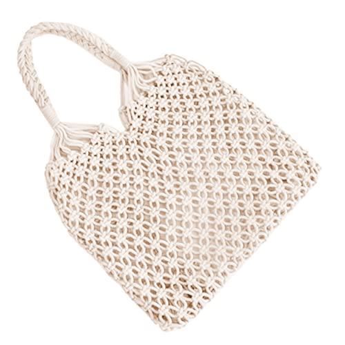 HOMOCONO Gewebte Strandtasche Aus Baumwolle Für Damen Lässige Sommertasche Mit Tragegriff Handtasche Für Strand Picknick Reisen Und Einkaufen von HOMOCONO